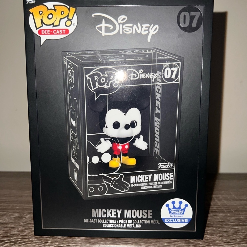 Funko Die-Cast Mickey Mouse Figure - Black, White, Red, Yellow Limited Edition